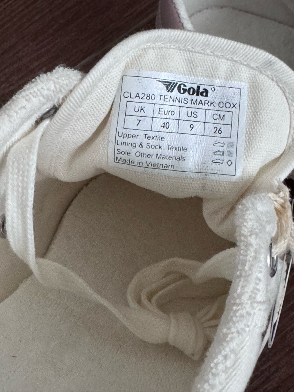 Gola Sneakers in Cream with Blush Stripes - Picture 6 of 6